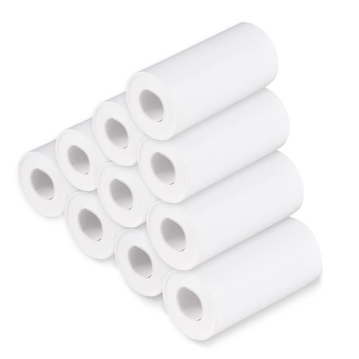 10 Rouleaux Papier Thermique 57 X 25 Mm - Pour Mini Imprimante Photo - Autocollant - Inclut Filament PLA