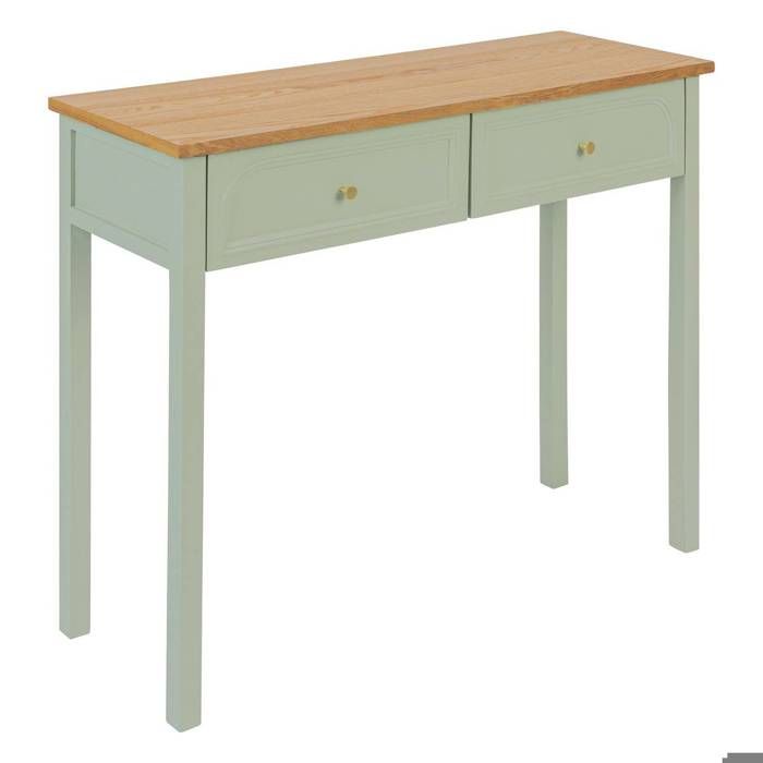 Console 2 tiroirs Mohea vert céladon L100cm - Atmosphera Créateur dintérieur