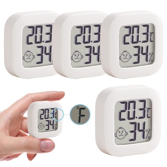 Thermomètre-hygromètre Intérieur - Lot De 3, Rond Noir LCD - Précision Température & Humidité - Pour Chambre Bébé, Maison