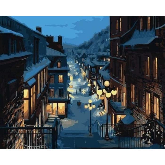 Peinture Par Numéro Adulte Carte De Paysage Diy Pré-Imprimé Toile