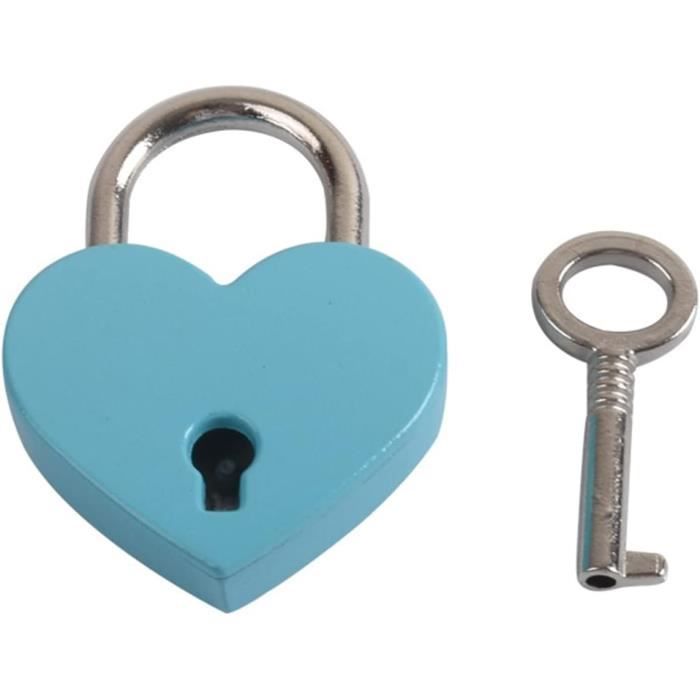 Lot De 2 Mini Cadenas Vintage En Métal En Forme De Cœur Avec Clé Pour Boîte De Rangement De Bijoux, Journal Intime, Livre 30 X 39 Mm (or Rose
