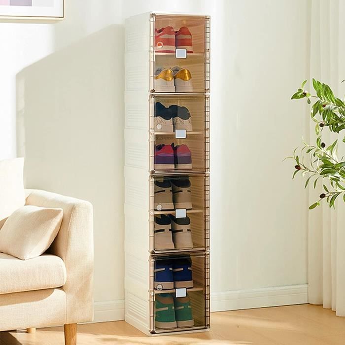 Étagère à Chaussures En Bambou 6 Niveaux - Rangement Pliable Pour Placard, Couloir Ou Salon - Gain De Place