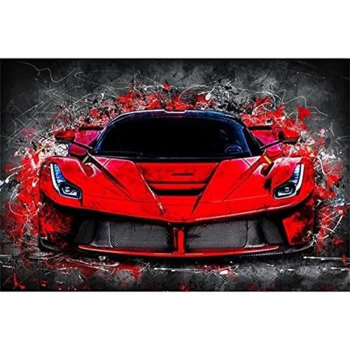 Kit Peinture Diamant 5D Voiture De Sport Rouge – 30x40 Cm, Complet Avec Outils