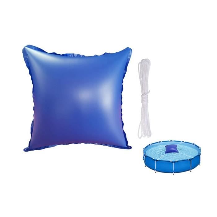 Coussin De Piscine D'hivernage 120x120 Cm - Gonflable, Résistant Aux UV - Avec Cordes De Fixation - Pour Piscines Carrées, Rondes - 12