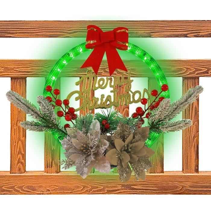 Couronne de Noël de 50 cm avec Nœud Rouge