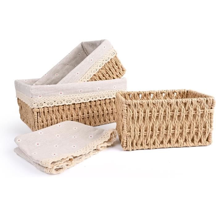 Panier à Linge Grand Panier De Rangement En Corde De Coton,Corbeille à