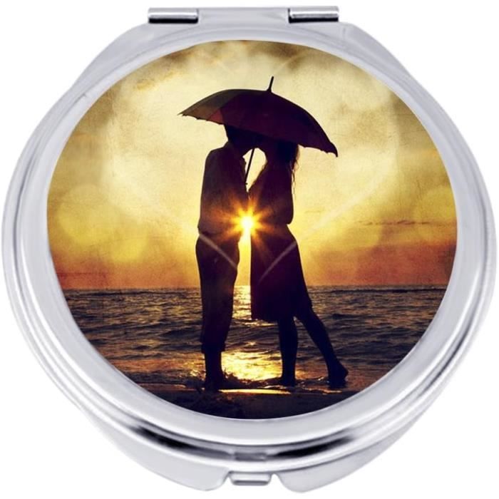 Porte-clés Miroir Cosmétique Double Face, Mini Miroir De Maquillage