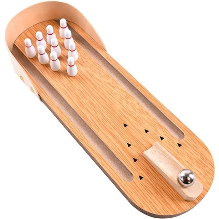 Set De Jeu 3 En 1 – Bowling, Curling Et Shuffleboard – Tapis 3,6 M – 2 Putters, 8 Palets, 6 Quilles – Idéal Famille