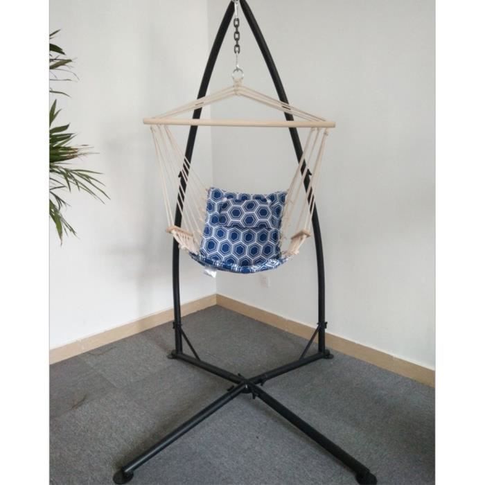 Support de hamac en métal sans chaise suspendue - MIXMEST - Capacité Max. 120KG - Noir - Adulte
