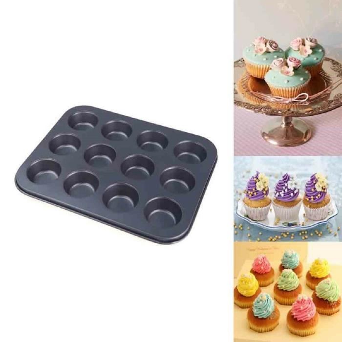 Grand Moule Mini-Muffin & Cupcake 12 Cavités Métal Anti-Adhérant 35 X 27  Cm - LaPetiteCaverne - Cdiscount Maison