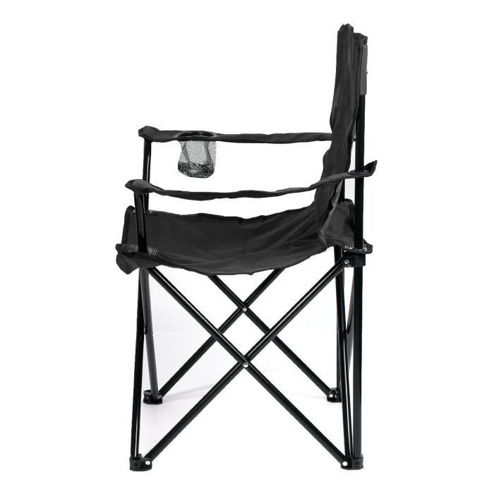 @ BonAchat Chaise de camping pêche pilante portable NOIR avec sac transport