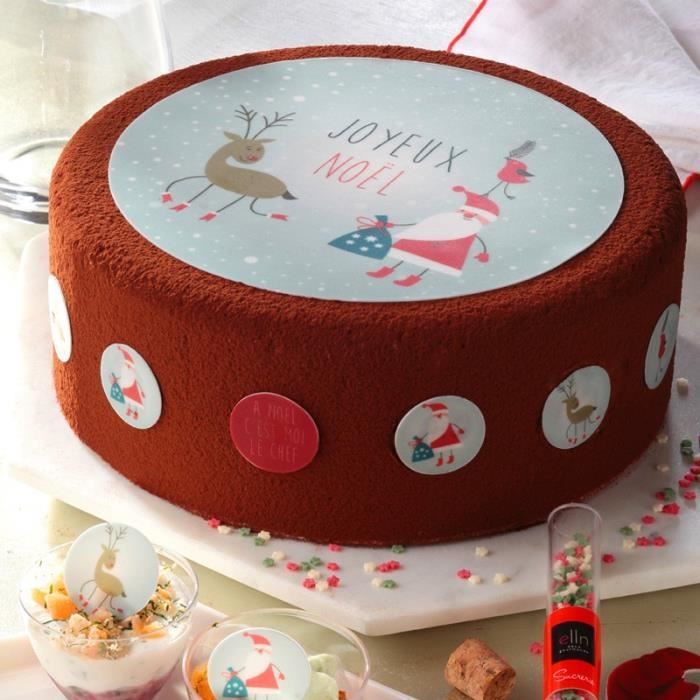 Feuille De Sucre Rond Ou Carre 16cm Decoration Gateau De Noel Personnalisable Avec Vos Textes Pour Vos Patisseries De Noel Cdiscount Maison