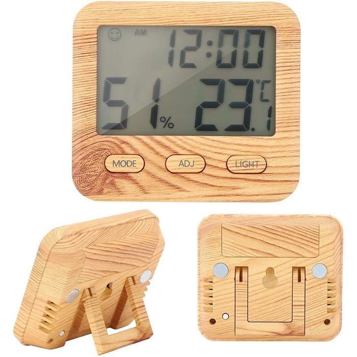 Station Météo Numérique Intérieur/extérieur Avec Thermomètre, Hygromètre Et Horloge - Affichage Température Humidité