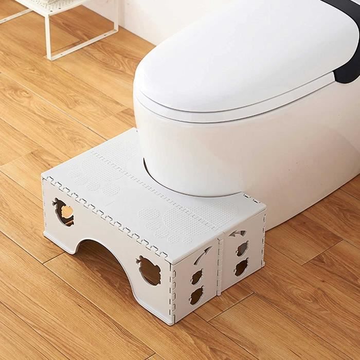 Tabouret De Toilette En Bambou Naturel Pliable - Marchepied Physiologique Pour Soulager Constipation Et Hémorroïdes
