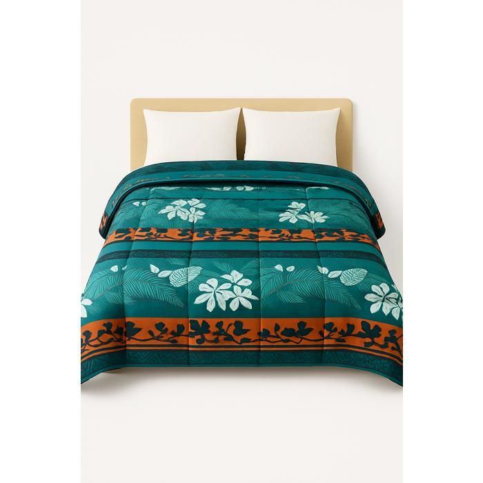 Couette tempérée imrpimée Végetal - 1 ou 2 personnes 200 x 200 - Mi saison - MORTREUX
