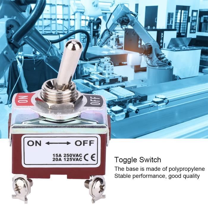 Interrupteur à Bascule étanche 2 Broches ON/OFF - 15A/220V, IP65, Pour Voiture, Bateau, Projet électrique