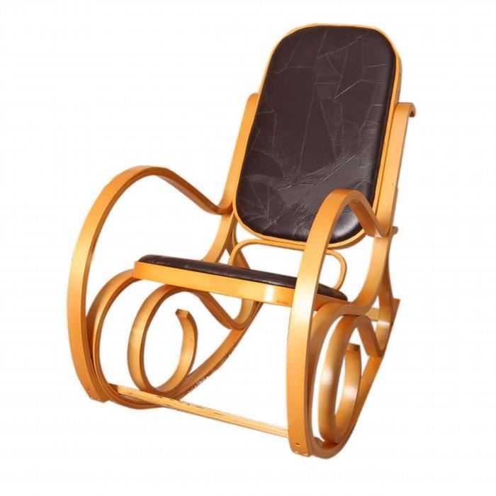 fauteuil à bascule tokyo imitation bois de chêne marron - mycocooning - adulte - marron