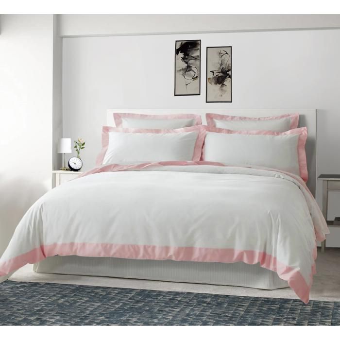Parure de lit - PROMO LINGE - Coton - 240 x 220 cm - Rose
