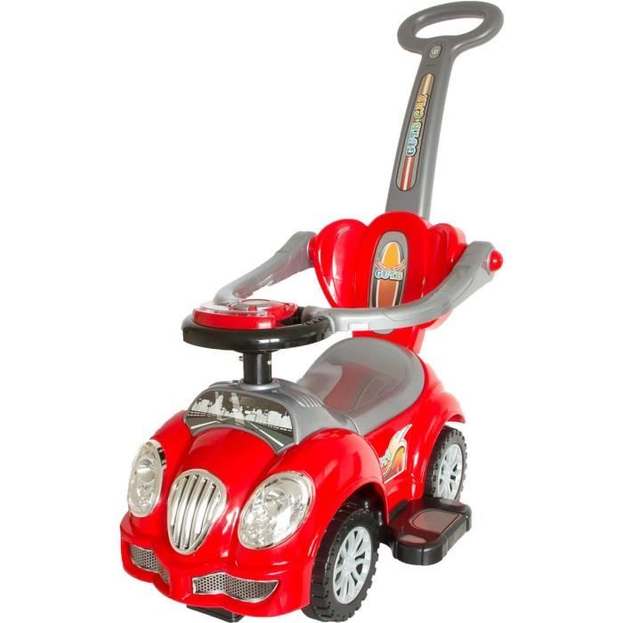 Porteur bébé « voiture rouge » avec musique et lumière, canne parentale,  volant sonore - Cdiscount Jeux - Jouets