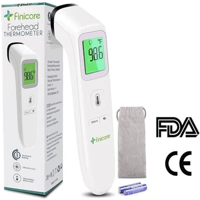 BESTEK Thermomètre Frontal infrarouge sans contact pour enfants et adultes enfants,Thermometre bebe frontal numérique lecture instantanée en 1 seconde, accès rapide à la mémoire,écran LCD