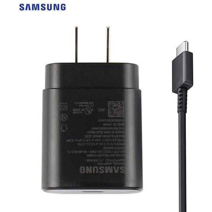 Chargeurs, Original 45W Samsung S20 chargeur Super rapide adaptatif charge  rapide type C à type c câble pour - Type EU-Black charger 12 Mois