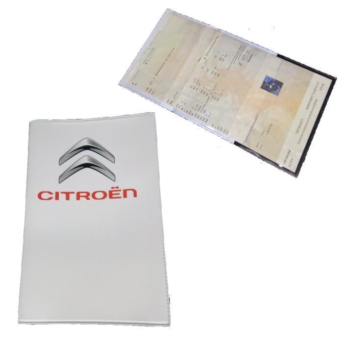Porte carte grise Citroen logo métalisé 3D - Worldplak