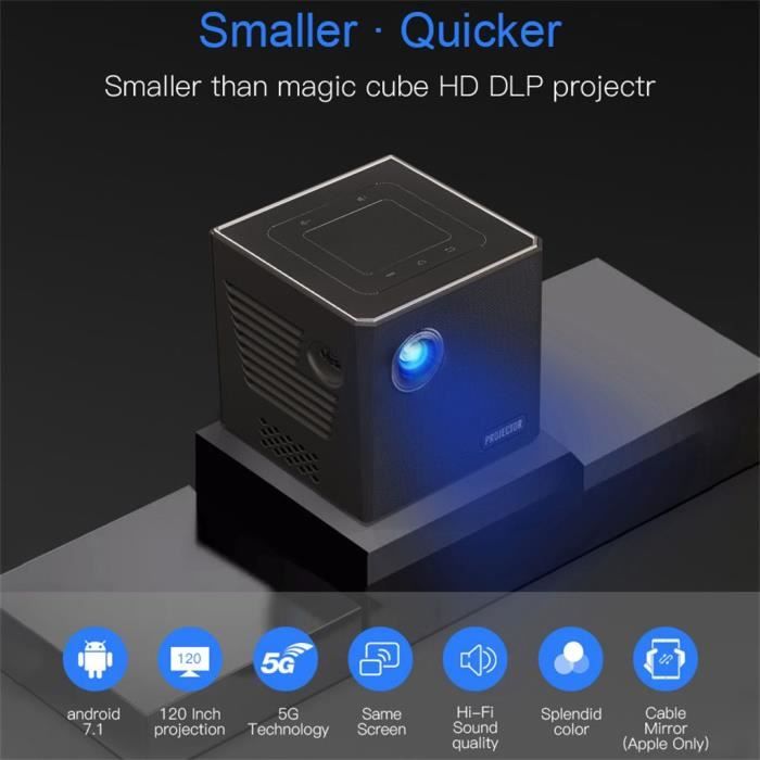 Mini projecteur Smart DLP Android WiFi Bluetooth 1080P Home cinéma