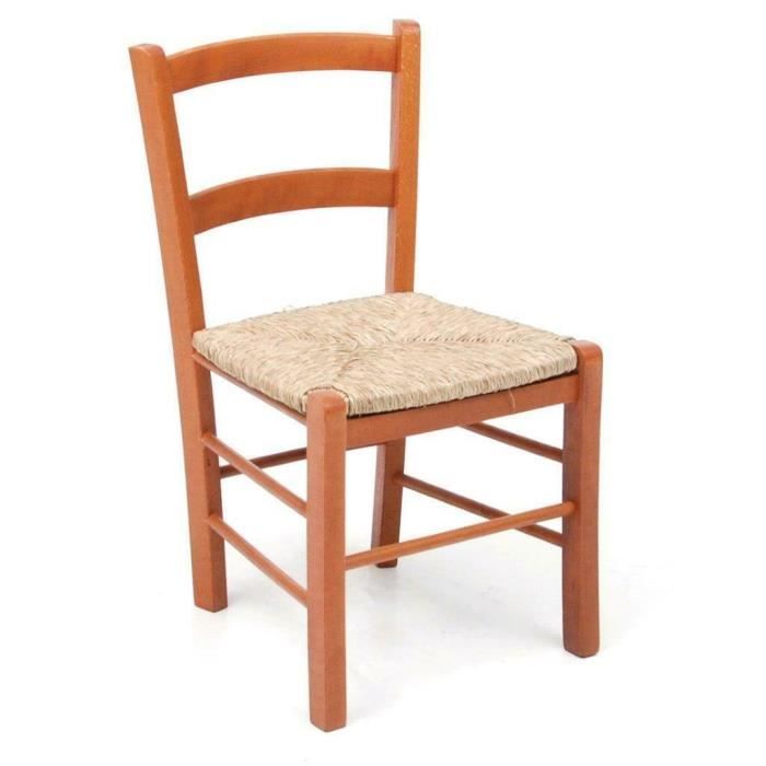 Chaise en bois assise en paille MEZZANA Cerisier - Mezzana - Mezzana Bassa - Marron - Adulte