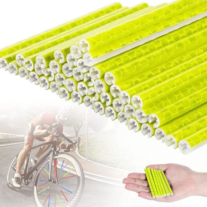 Rayons Réflecteur FGen 48 pièces Réflecteurs de Rayons de vélo Velo Convient à Tous Les Rayons de v&eacu Rayons Réfléchissants Colorés Rayons de Vélo Réflecteur de Roue de Bicyclette