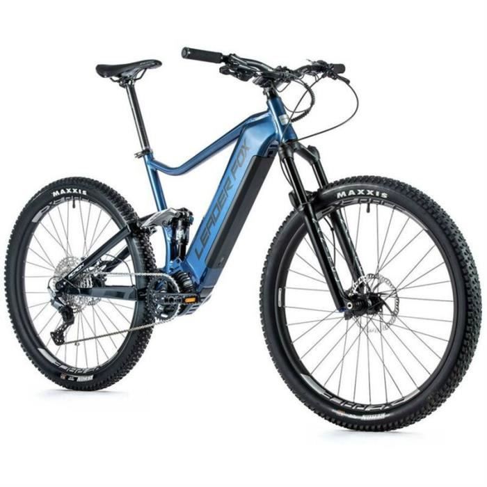 Vélo électrique Vae VTT 29 moteur central tout suspendu Leader Fox Acron 2022 11V Bafang M510 36V 95NM 20AH - bleu tigre - 185 cm