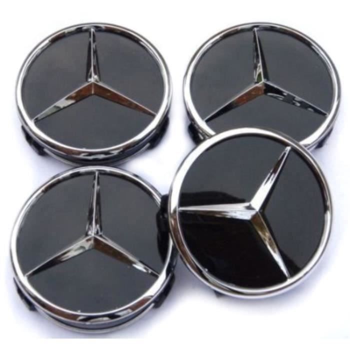 4 x Mercedes noire centre de roue enjoliveurs