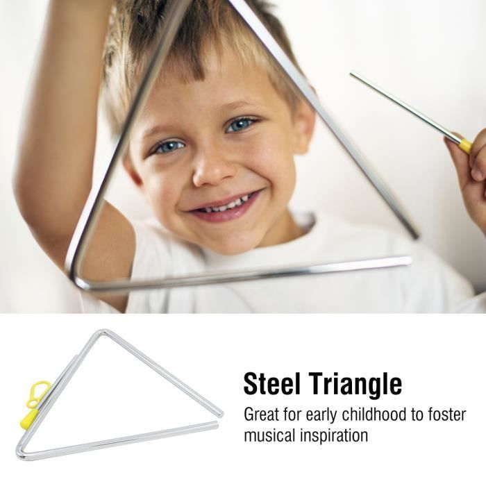 Instrument de percussion triangle en acier musical de 7 pouces