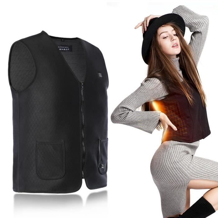 Gilet Chauffant électrique USB - 5 Zones Chauffantes, 3 Niveaux De Température - Homme - Taille XXL - 9