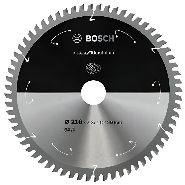 Lame de scie circulaire au carbure BOSCH 216 x 30 x 2,2 mm (64 dents) - Aluminium