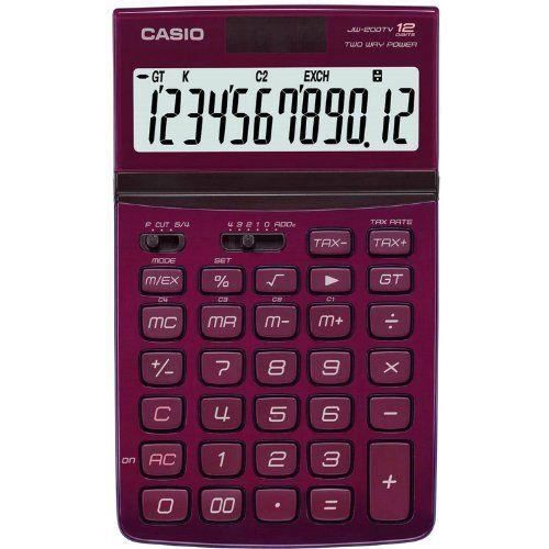 Casio JW 200TV Calculatrice De Bureau 10 Chiffres Bordeaux Cdiscount 