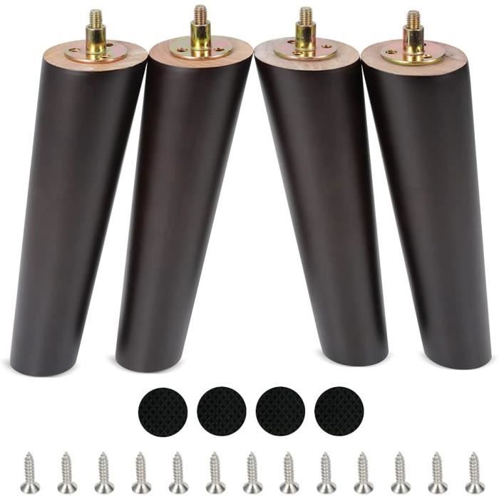 Lot De 4 Pieds De Meubles Ronds En Bois Modernes Du Milieu