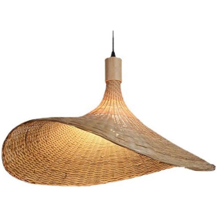 Lustre Suspendue Demi-cercle En Travertin Naturel Et Bois - Lumière Chaude 3000K, Câble Réglable, Pour Chambre/salon