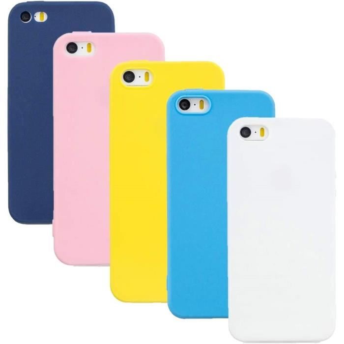5 x Coque iPhone 5S iPhone 5 iPhone Se TPU Gel Silicone Souple Ultra Mince Doux SoftProtection Anti Rayures Bleu Fonce U1 Cdiscount Telephonie
