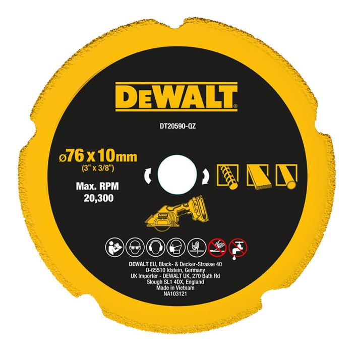 Disque 76 mm diamant Matériaux DEWALT DT20590 QZ