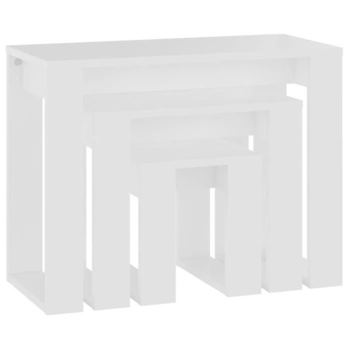 tables gigognes - dilwe - blanc - design contemporain - lot de 3 tables