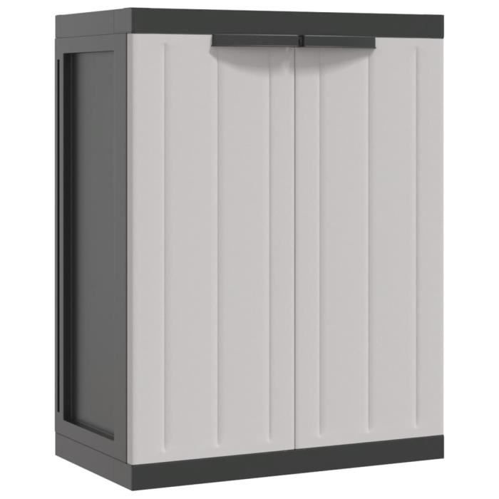 panier - casier - corbeille - cube - armoire de rangement d'extérieur gris et noir 65x37x85 cm pp - yw tech 7059042194720