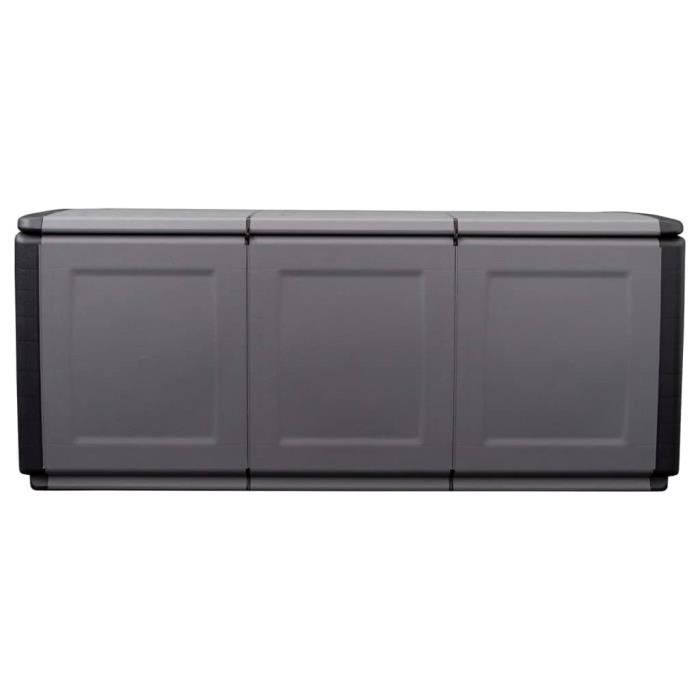Cassapanca INTEC 330L Grigio/Nero - Polipropilene, Resistente Alle Intemperie, 138x53x57 Cm, Bloccabile