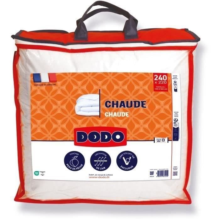 DODO Couette chaude 400gr/m² 220x240 cm - Garnissage 100% volupt'air - Blanche
