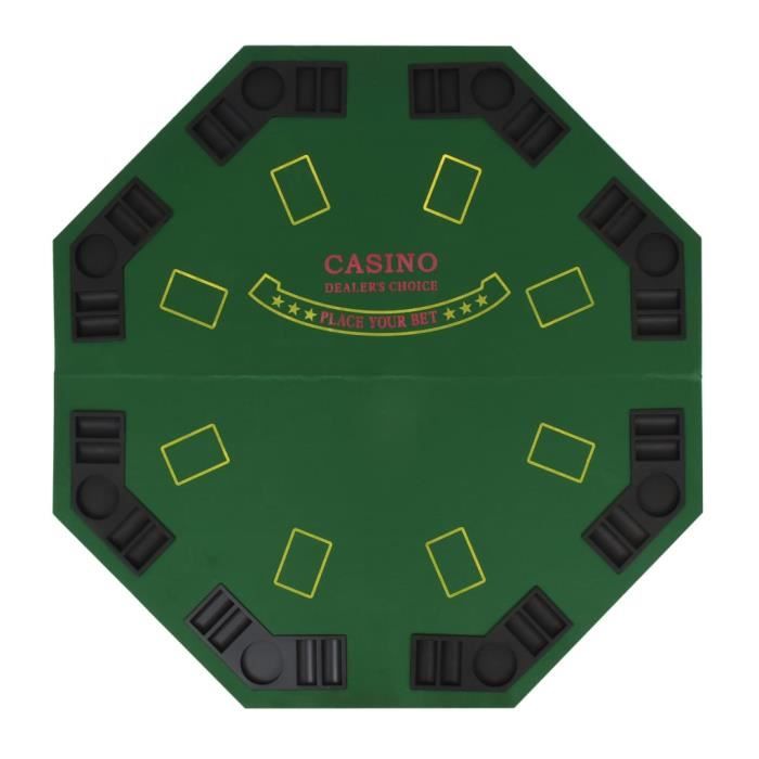 POKEO Plateau de Poker octogonal 8 Joueurs - XXX Couleur (Noir
