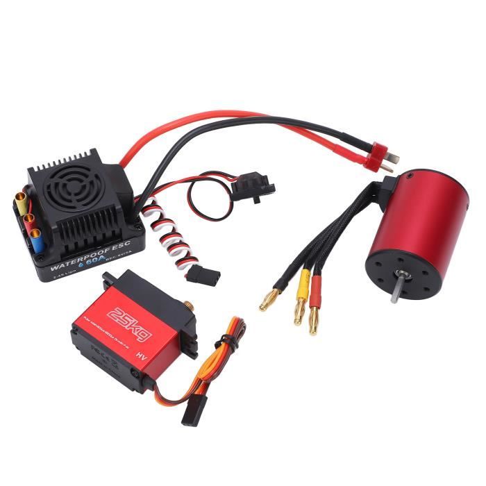 Moteur Brushless + Contrôleur HobbyWing 60A 2300KV Pour Voiture RC 1/10 Crawler - Neuf