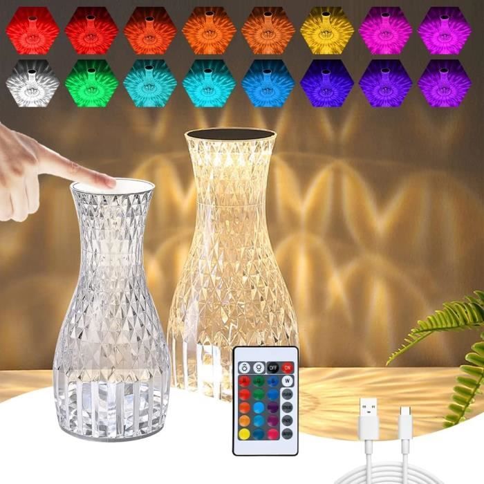 Lampe Led Crystal, Lampe De Table En Cristal, Touching Control