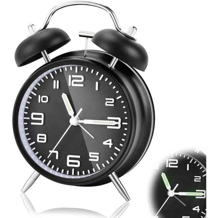 Réveil Vintage Double Cloche pour Gros Dormeurs - Minimaliste