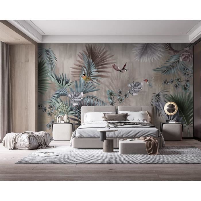 Décoration Murale chambre à coucher à la feuilles d'or - Carrés sur toiles Décoration Murale chambre à coucher à la feuilles d'or - Carrés sur toiles