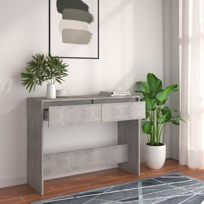 Table Console WIFESE Blanc 100x35x76,5 Cm - Meuble D'Entrée Pliante En Aggloméré