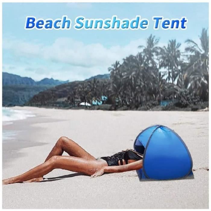 Tente De Plage Familiale XXL SHADYSAND - Anti-UV UPF 50+ - Pour 5 Personnes - Montage 2 Min - Compacte Et Légère